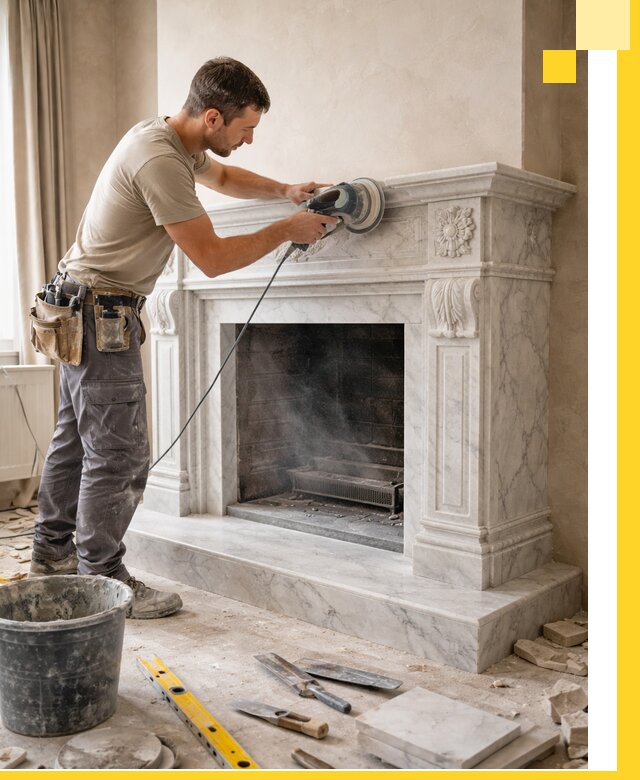 Изготовление и установка мраморных каминов в Оренбурге под ключ