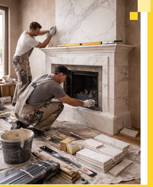 Отделка каминов в Оренбурге качественные облицовочные работы