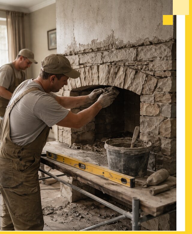 Изготовление каминов под ключ в Оренбурге, монтаж и отделка