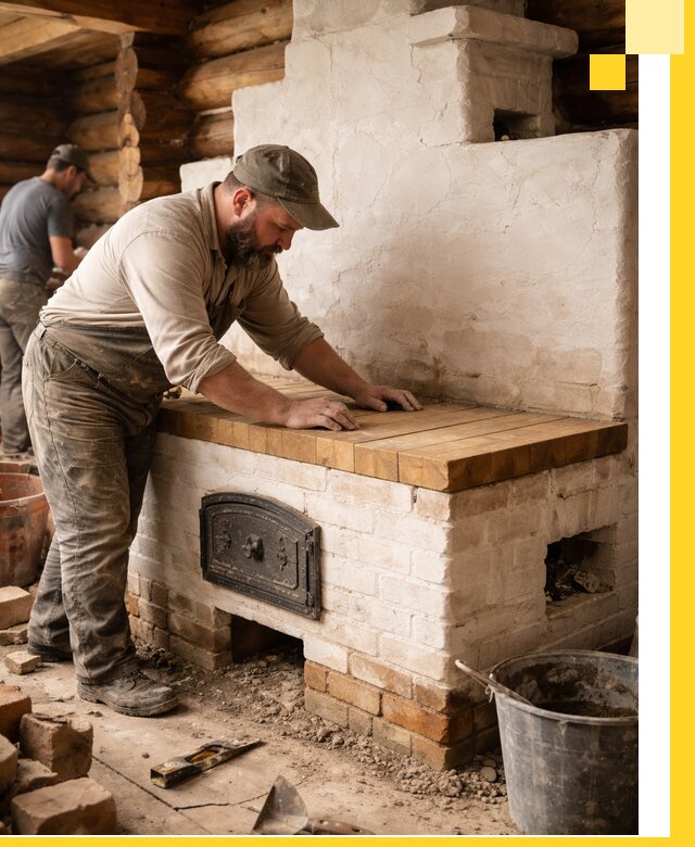 Проектирование и установка русской печи с лежанкой в Оренбурге