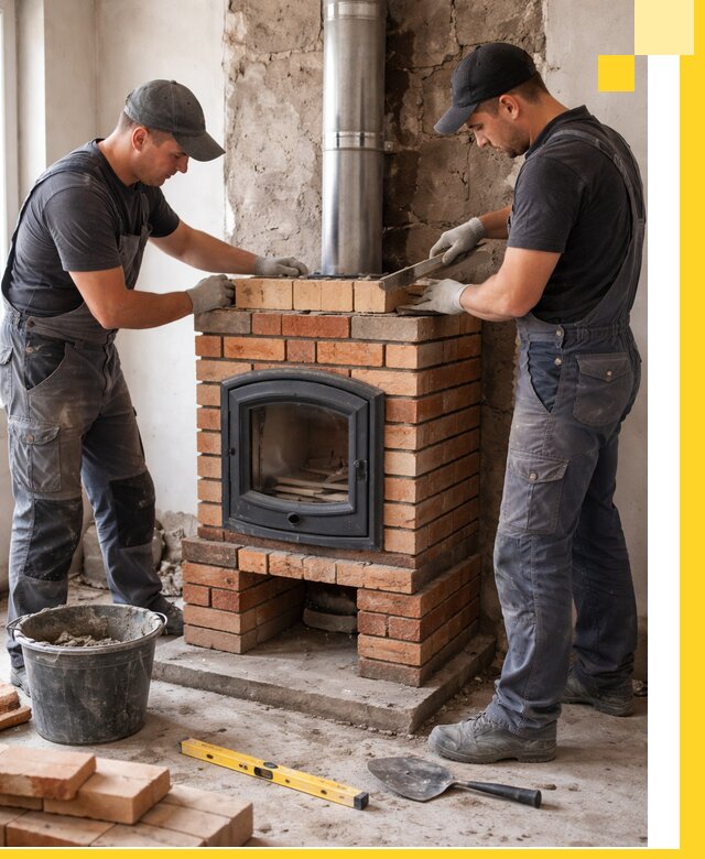 Монтаж печи камина под ключ в Оренбурге с гарантией и пусконаладкой