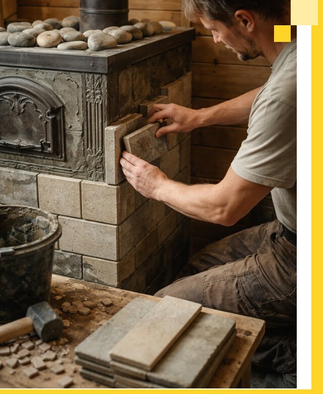 Облицовка банных печей в Оренбурге профессиональная отделка