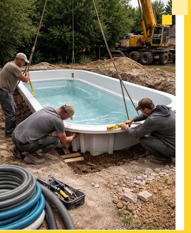 Установка и монтаж композитных бассейнов под ключ в Оренбурге