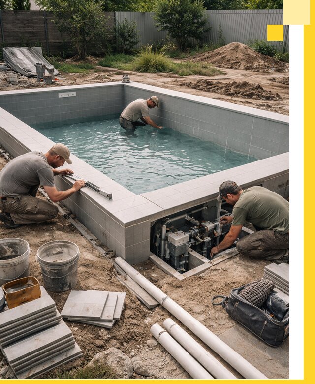 Строительство и монтаж бассейнов для дачи под ключ в Оренбурге