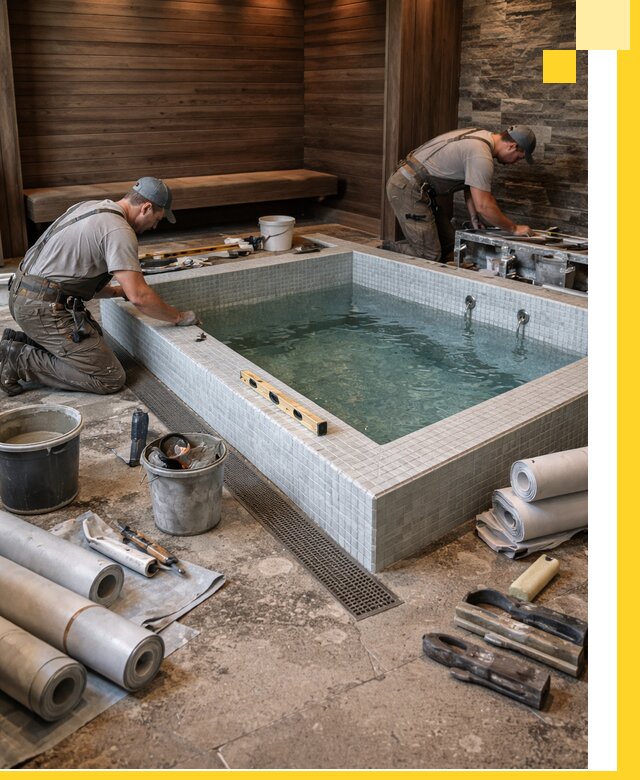 Установка и строительство бассейнов для сауны в Оренбурге