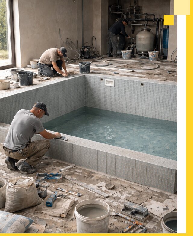 Строительство и монтаж бассейнов в помещении в Оренбурге