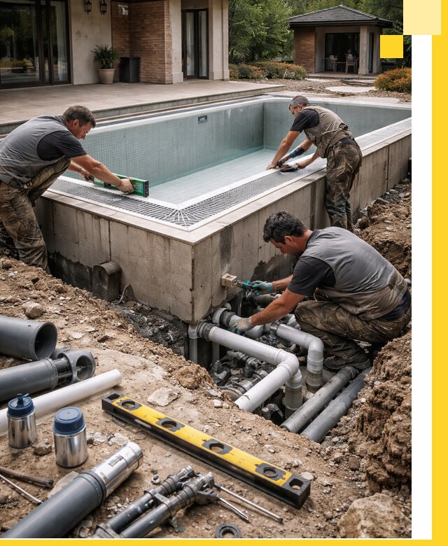 Строительство переливных бассейнов в Оренбурге под ключ