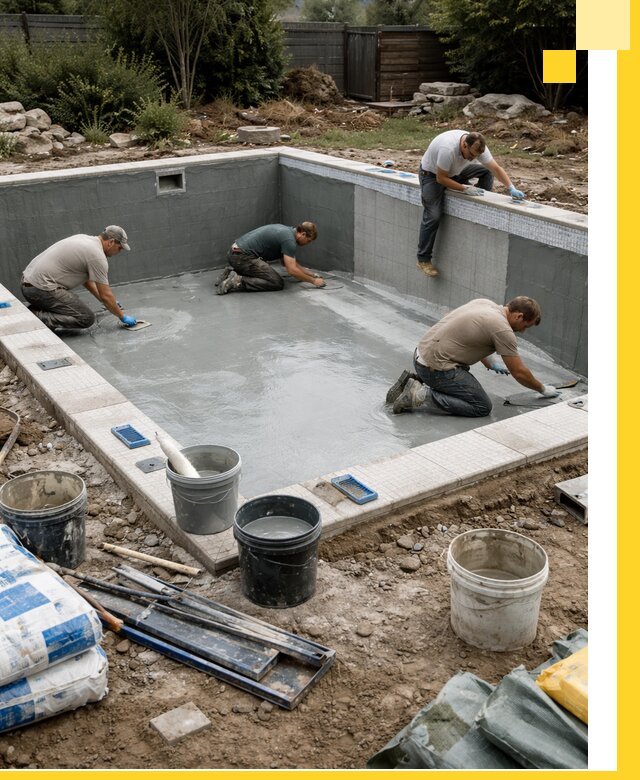 Изготовление и монтаж чаши бассейна под ключ в Оренбурге