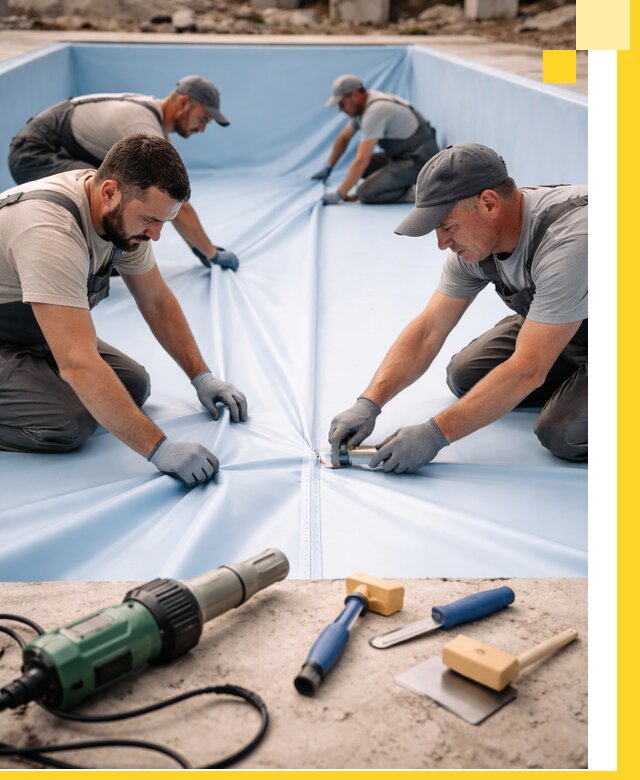 ПВХ пленка для бассейнов с монтажом и гарантией в Оренбурге