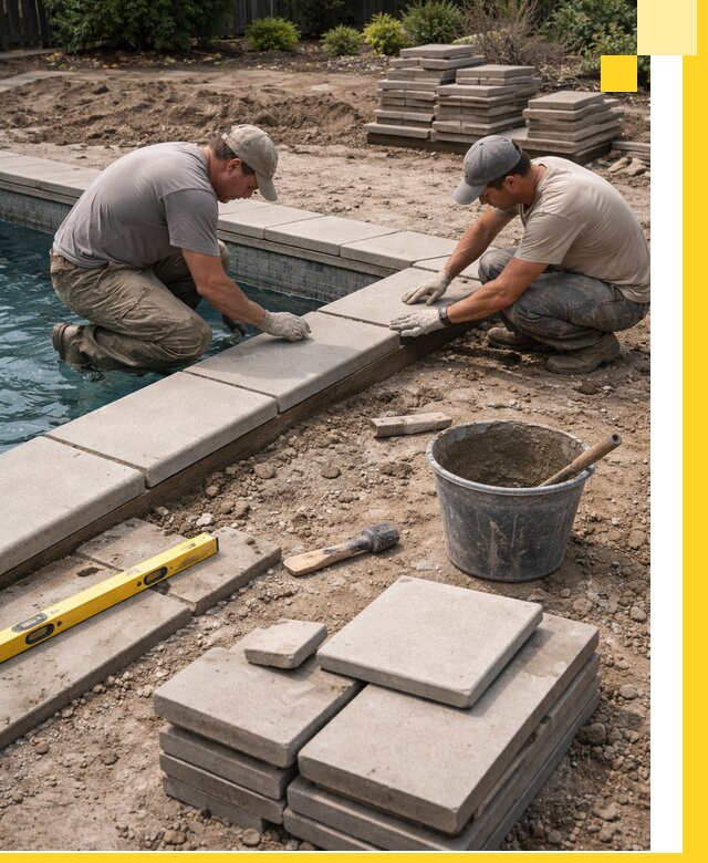 Установка и изготовление копингового камня для бассейнов в Оренбурге