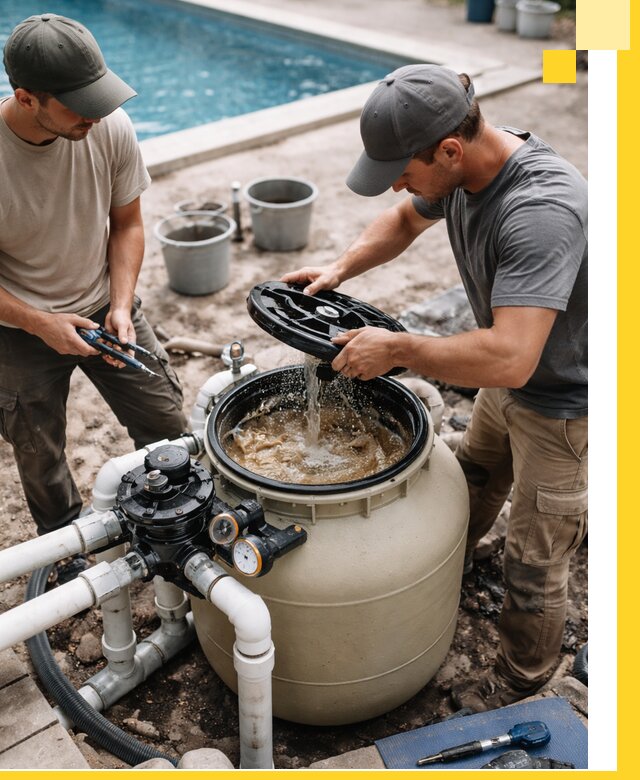 Установка и обслуживание песочных фильтров для бассейнов в Оренбурге