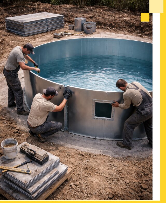 Круглые бассейны под ключ в Оренбурге проектирование и монтаж