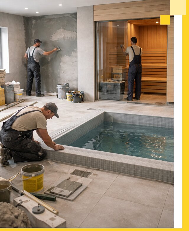 Проектирование и строительство сауны с бассейном в Оренбурге