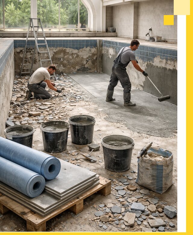 Реконструкция бассейнов в Оренбурге: ремонт, гидроизоляция