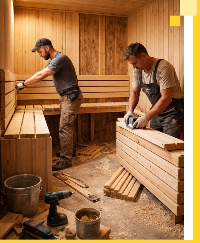 Профессиональный комплексный ремонт саун под ключ в Оренбурге