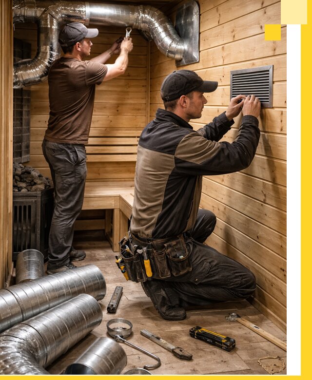 Проектирование и монтаж вентиляции бани в Оренбурге под ключ