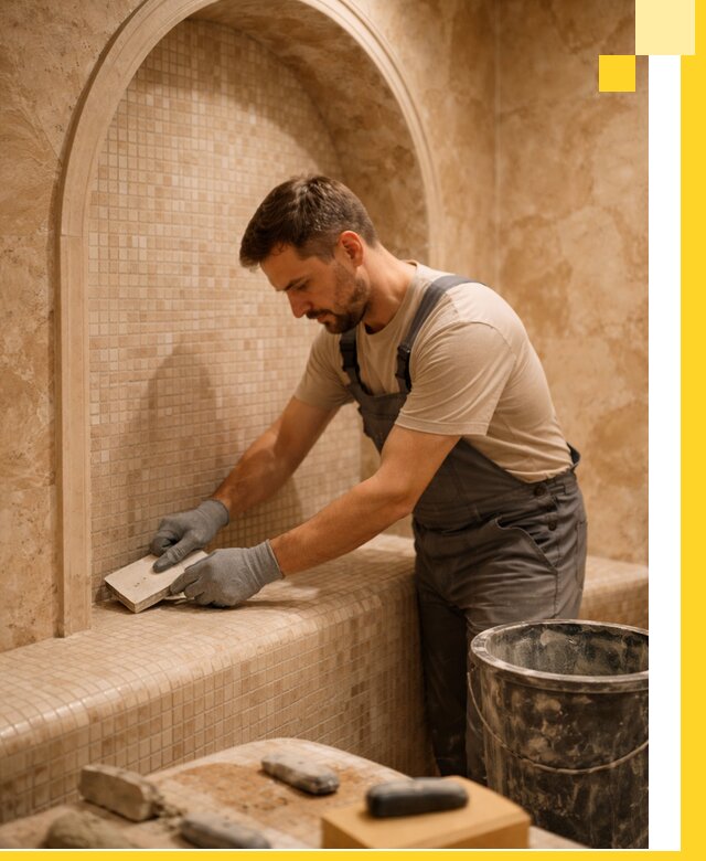 Профессиональная отделка хамамов с мозаикой под ключ в Оренбурге