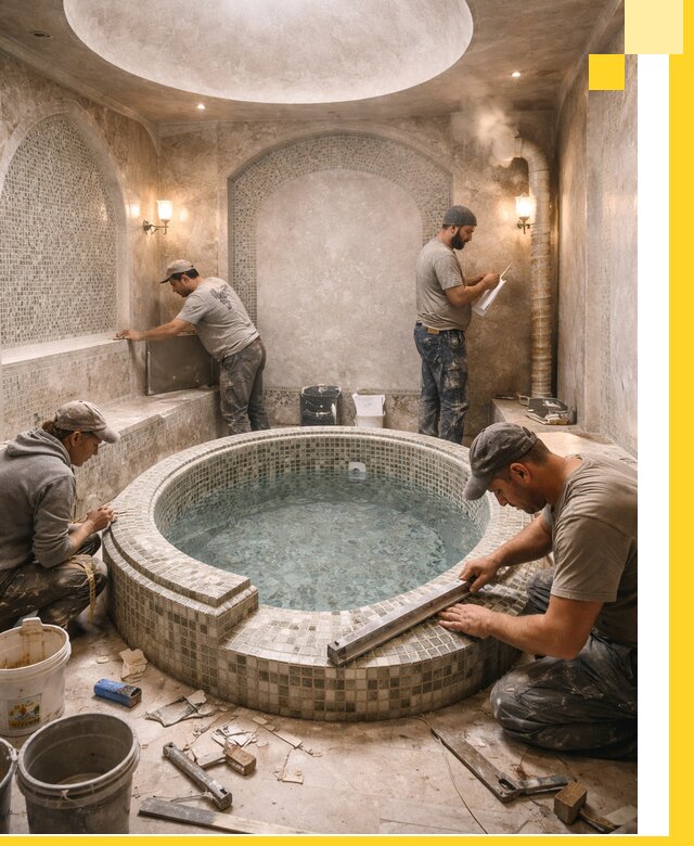 Профессиональное строительство хамама с бассейном в Оренбурге под ключ