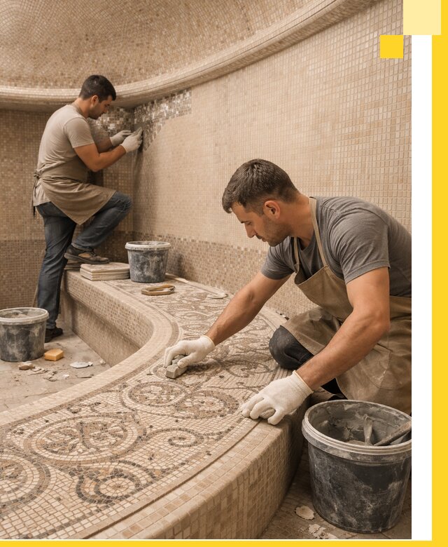 Плитка для хамама в Оренбурге, укладка, подбор и поставка